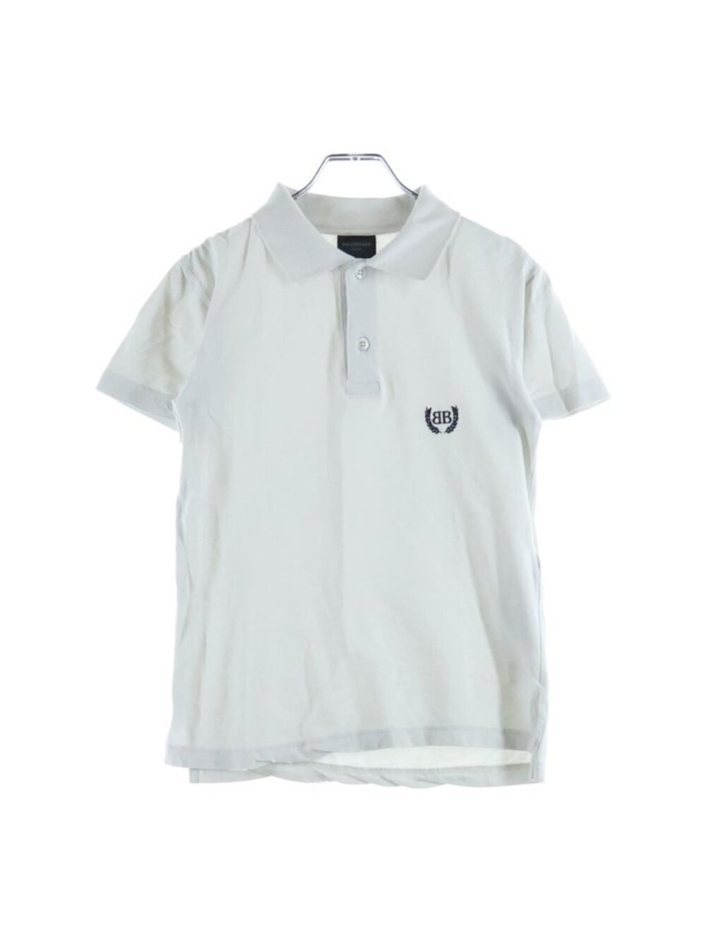 Balenciaga Short Sleeve Fitted Polo Shaw Tosuri Logo Short Sleevepolo Shirt Gray